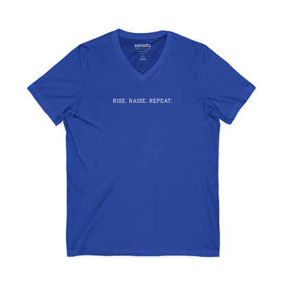 Rise Raise Repeat V-Neck Tee True Royal