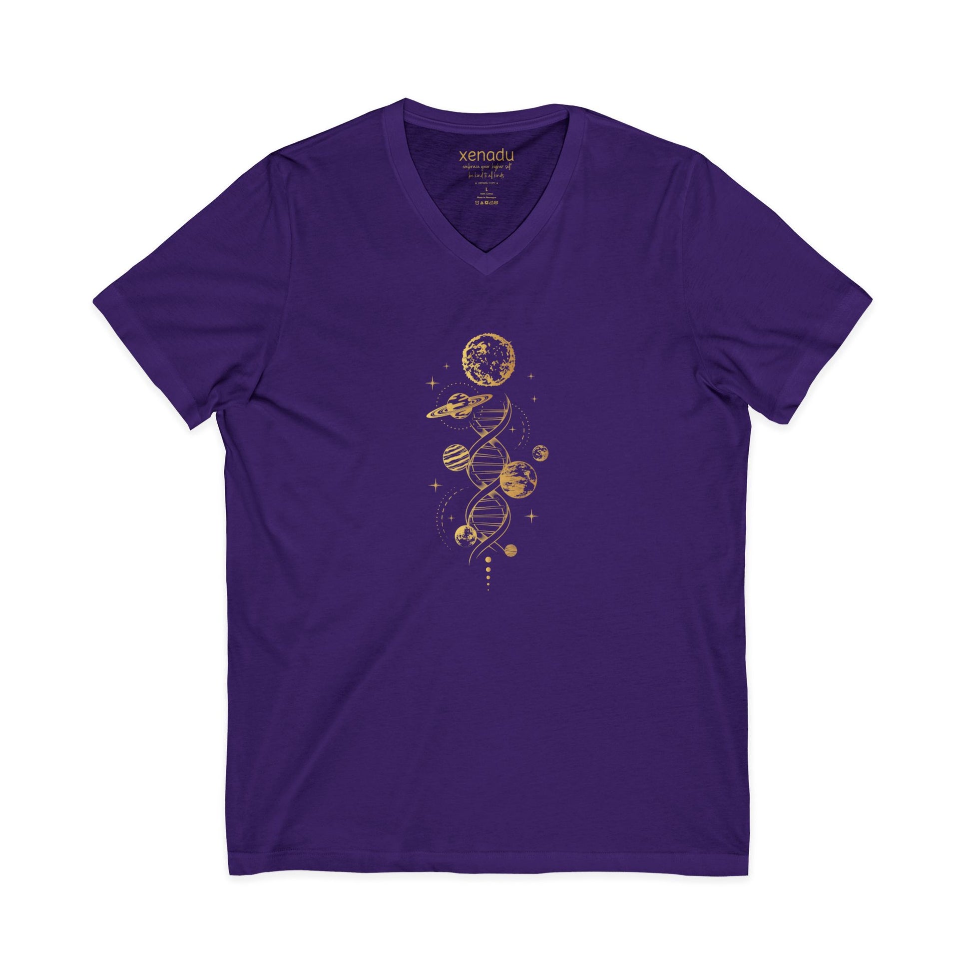 Cosmic DNA V-Neck Tee Team Purple V-neck