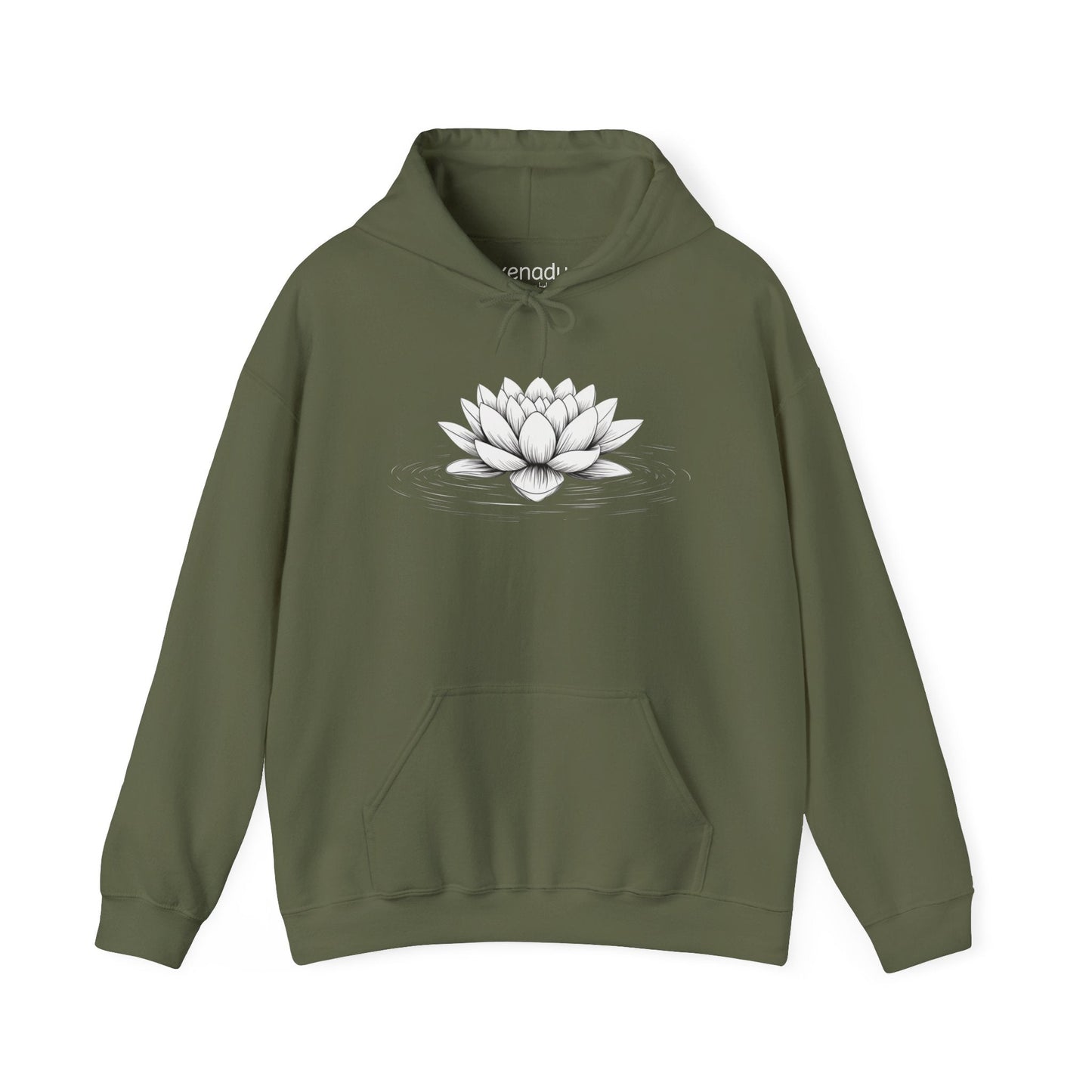 Floating Lotus Hoodie Military Green Hoodie