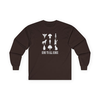 I'm Kind To All Kinds Long Sleeve Tee Dark Chocolate