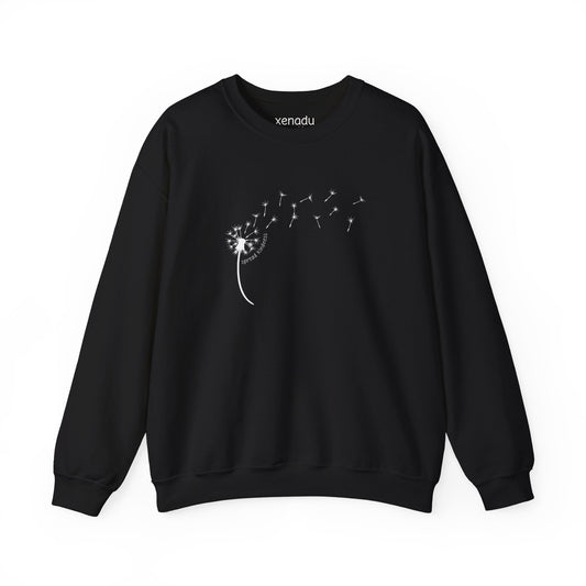Kindness Dandelion Sweatshirt Black Sweatshirt