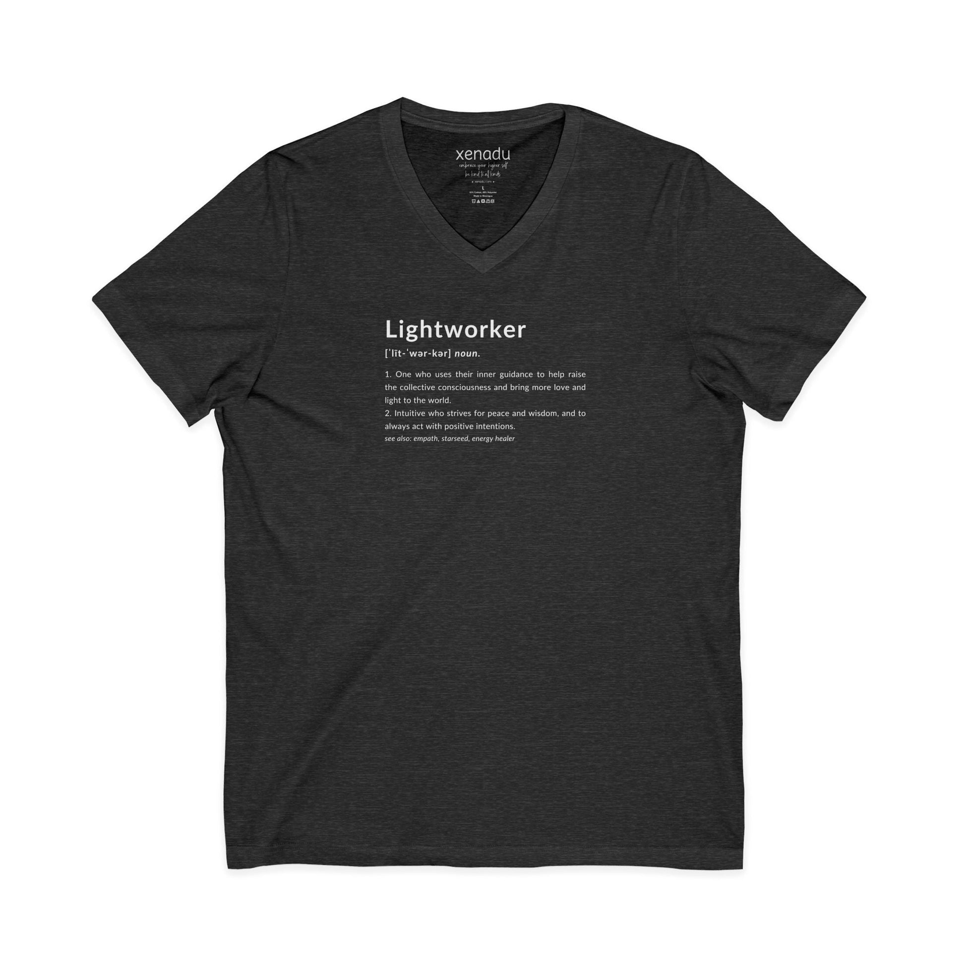Lightworker Definition V-Neck Tee Dark Heather Grey V-neck