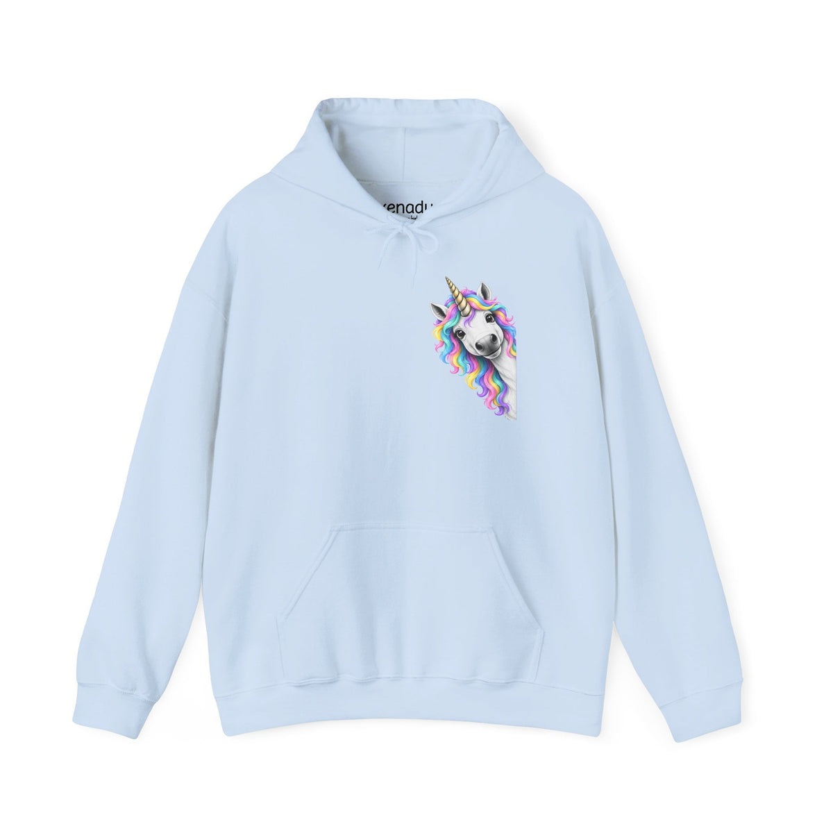 Peeking Unicorn Hoodie Light Blue Hoodie