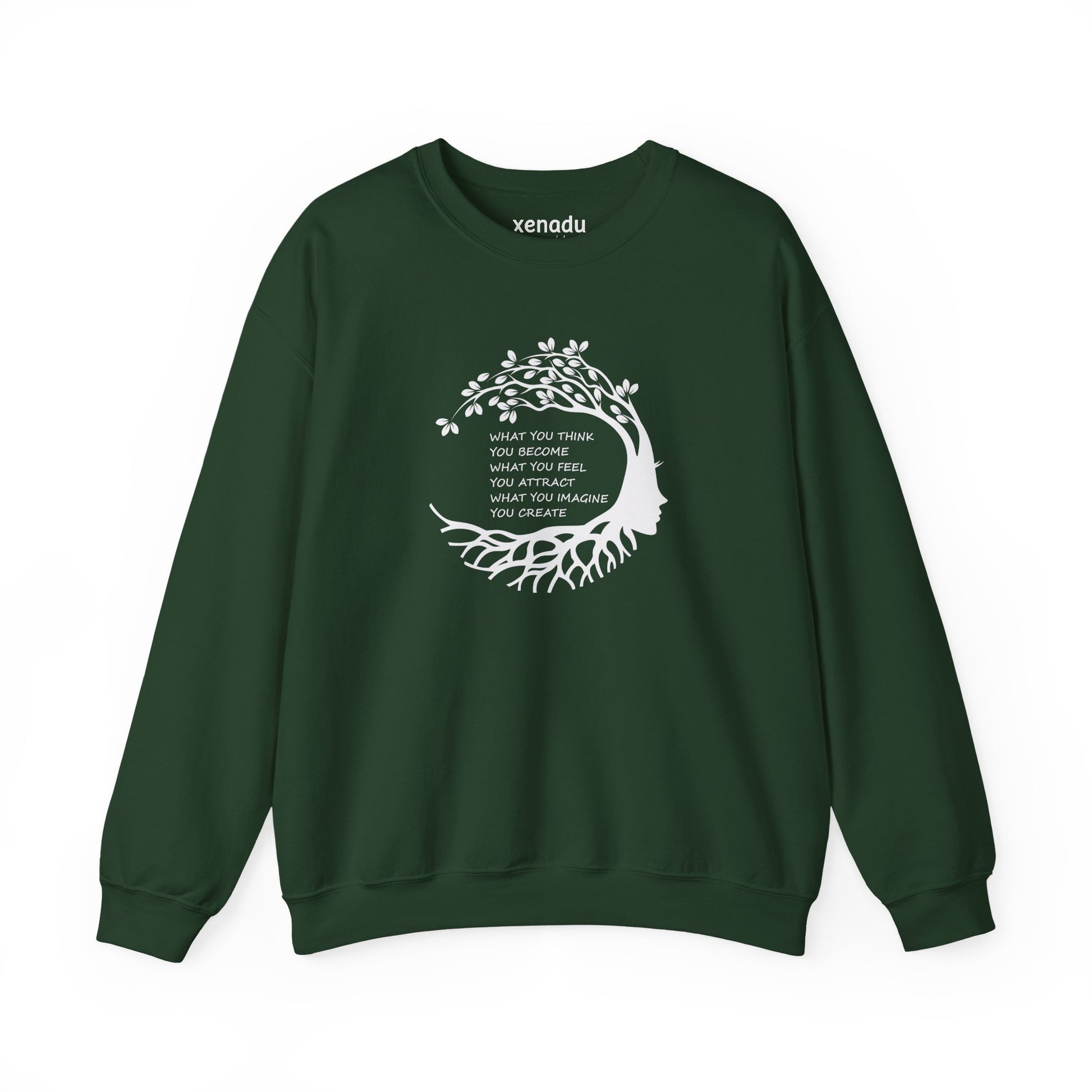 Become Attract Create Sweatshirt Forest Green