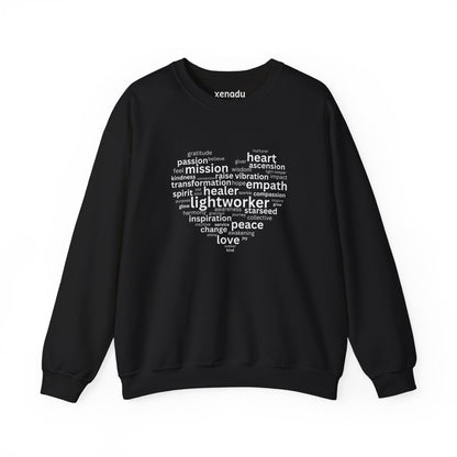 Heart of a Lightworker Sweatshirt Black Sweatshirt