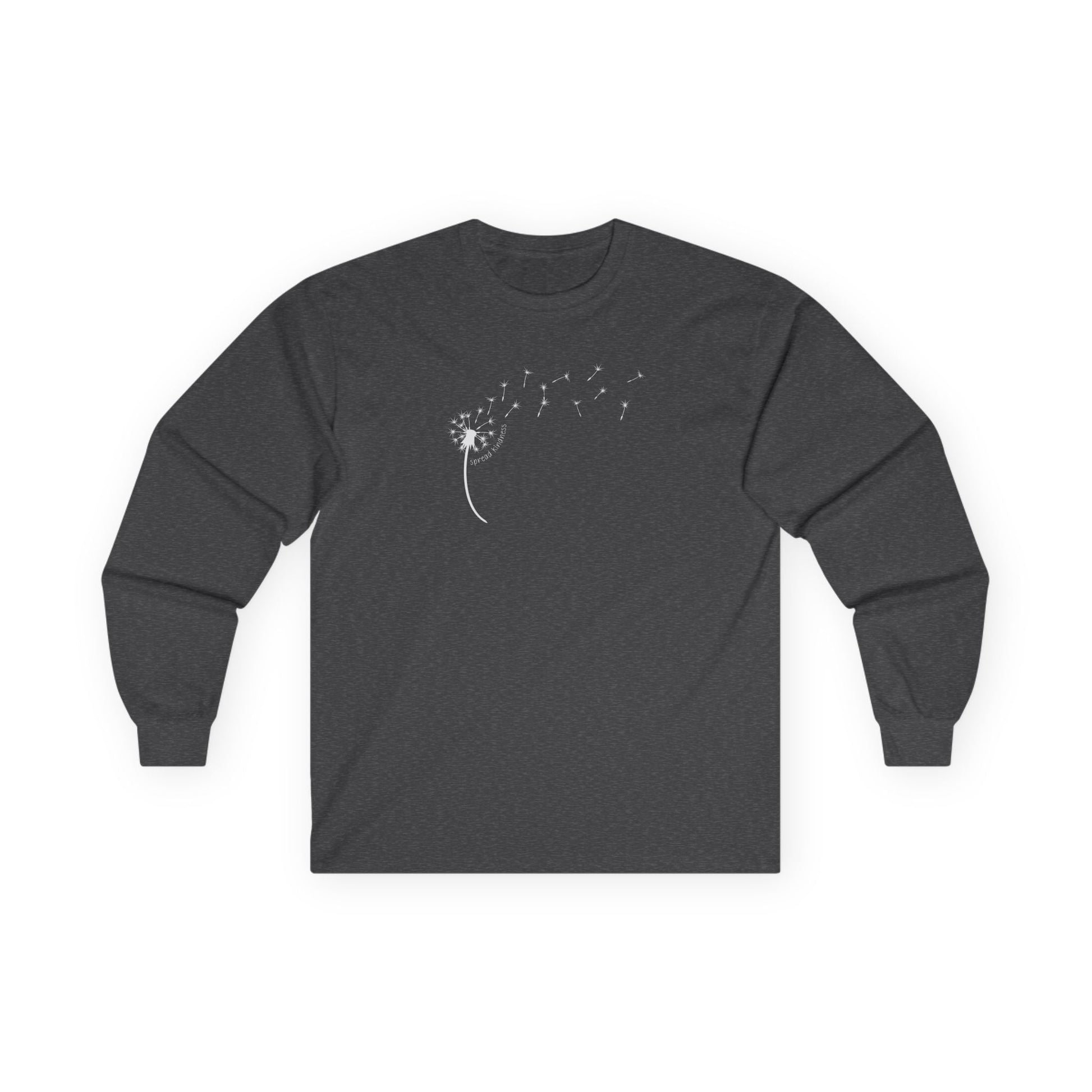 Kindness Dandelion Long Sleeve Tee Dark Heather Grey Long-sleeve