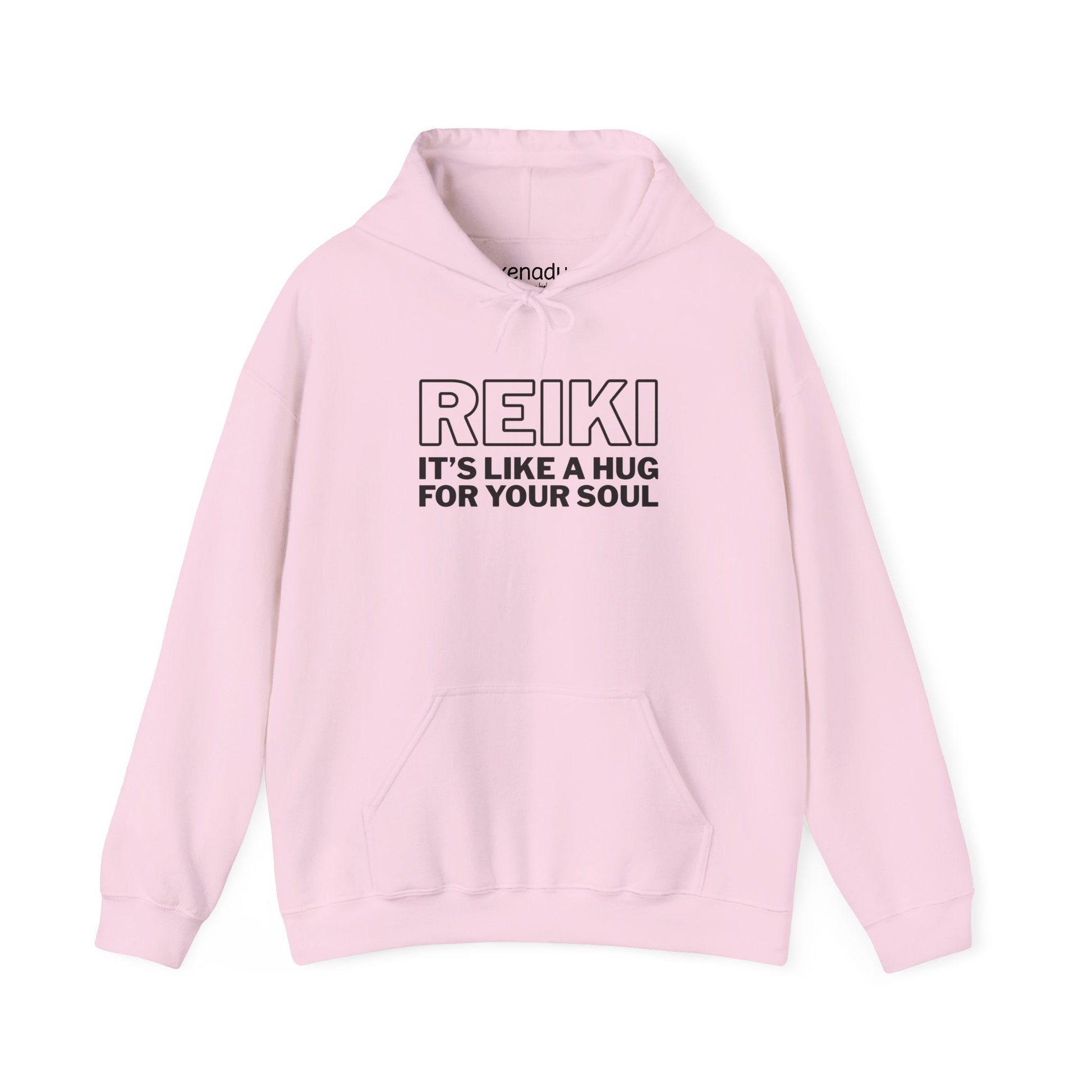 Reiki is Like a Hug Hoodie Light Pink Hoodie