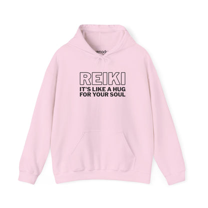Reiki is Like a Hug Hoodie Light Pink Hoodie