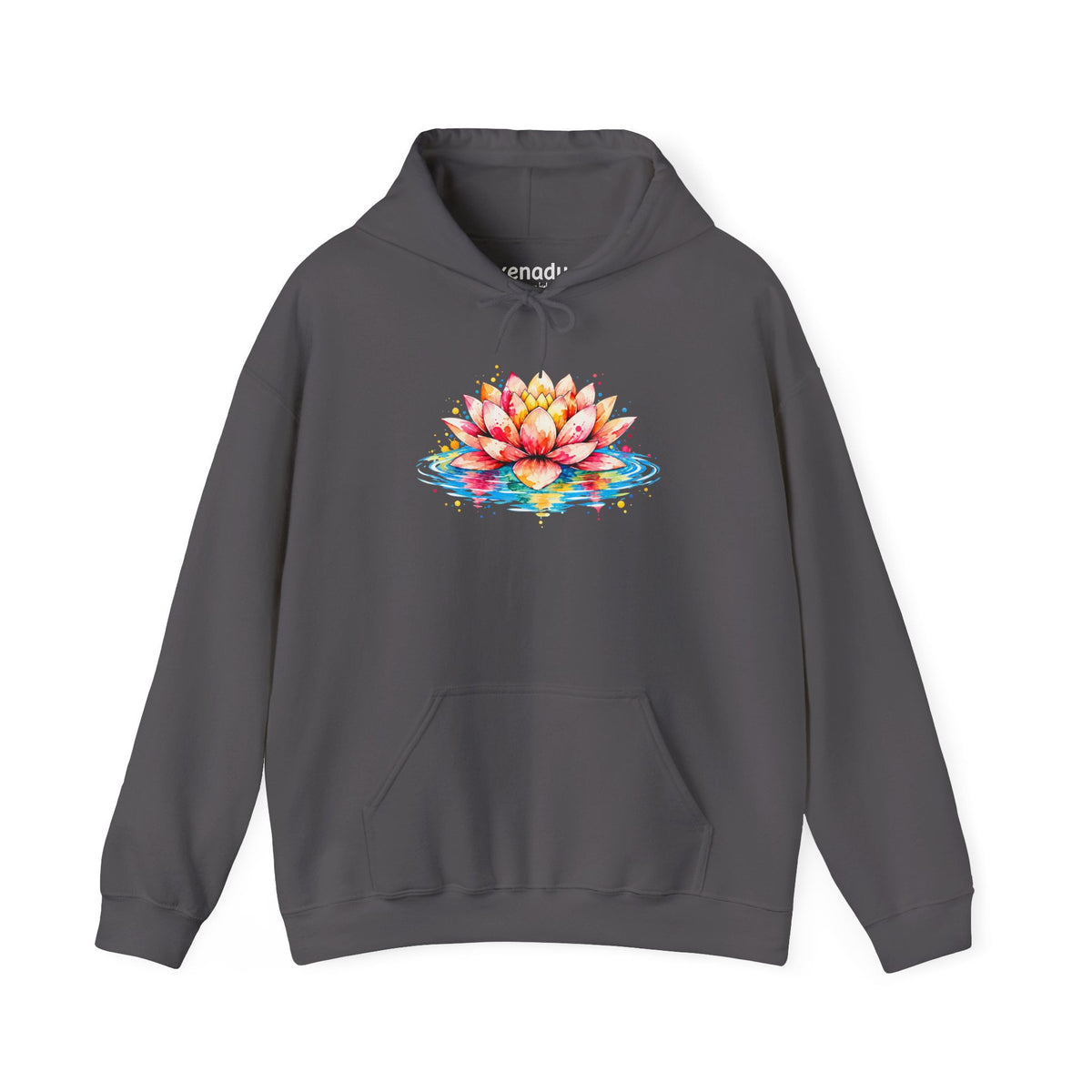 Watercolor Lotus Hoodie Charcoal Hoodie