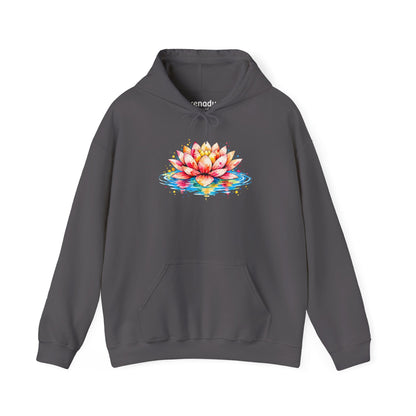 Watercolor Lotus Hoodie Charcoal Hoodie