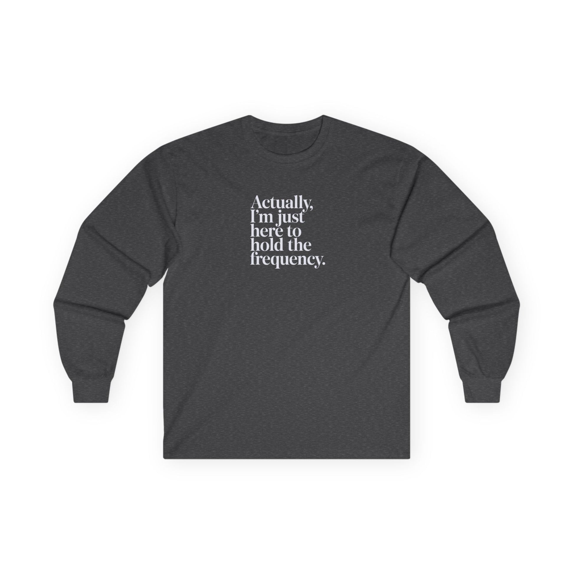 Hold the Frequency Long Sleeve Tee Dark Heather Grey Long-sleeve