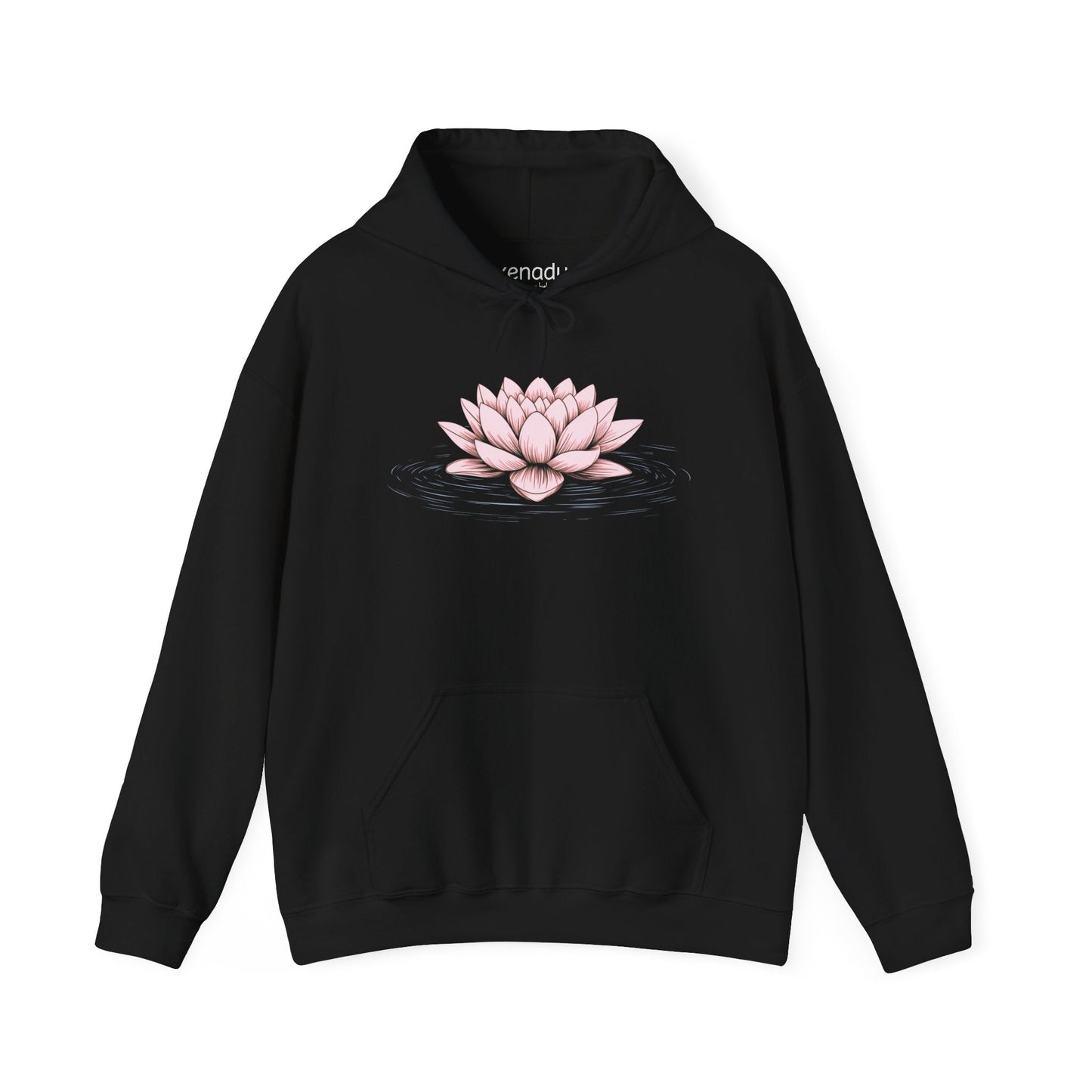 Pink Floating Lotus Hoodie Black Hoodie