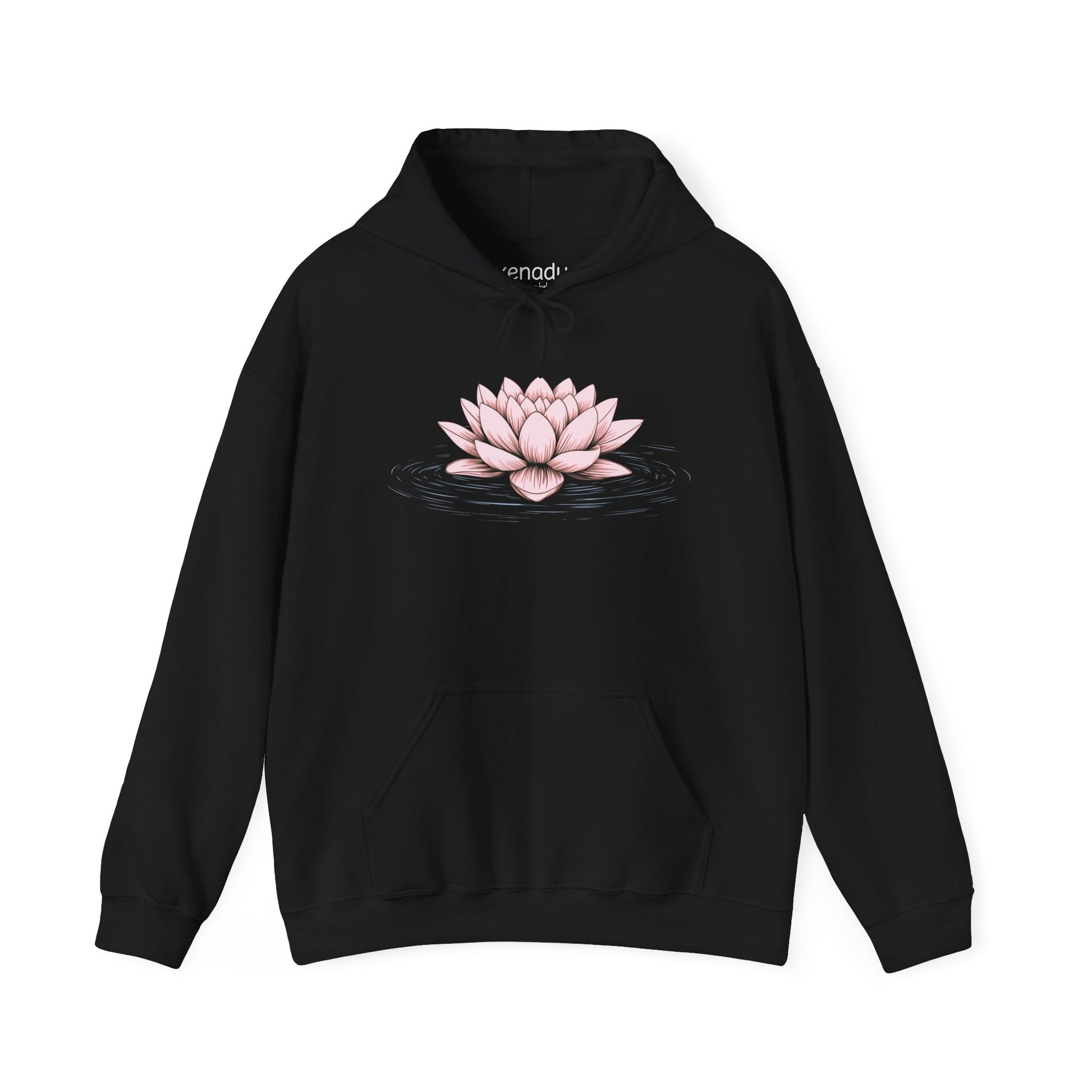 Pink Floating Lotus Hoodie Black Hoodie