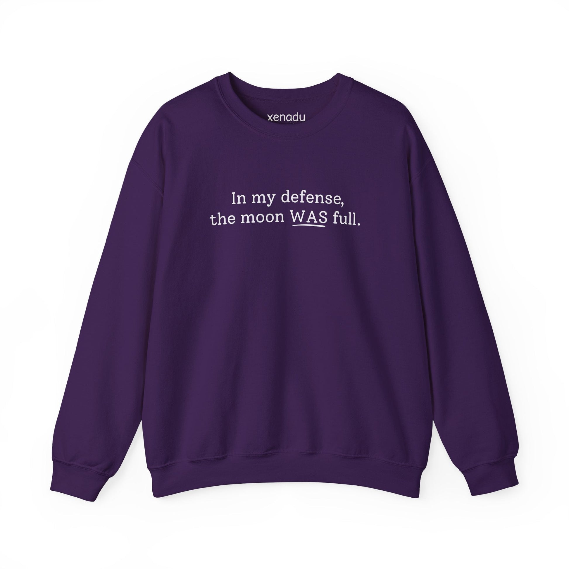 The Moon WAS Full Sweatshirt Purple Sweatshirt