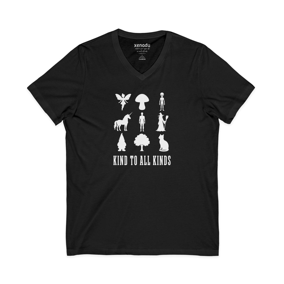 I'm Kind To All Kinds V-Neck Tee Black