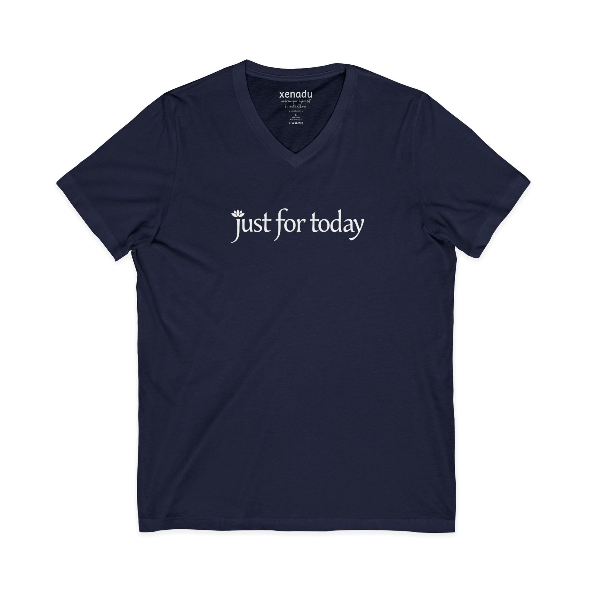 Just for Today V-Neck Tee Navy V-neck
