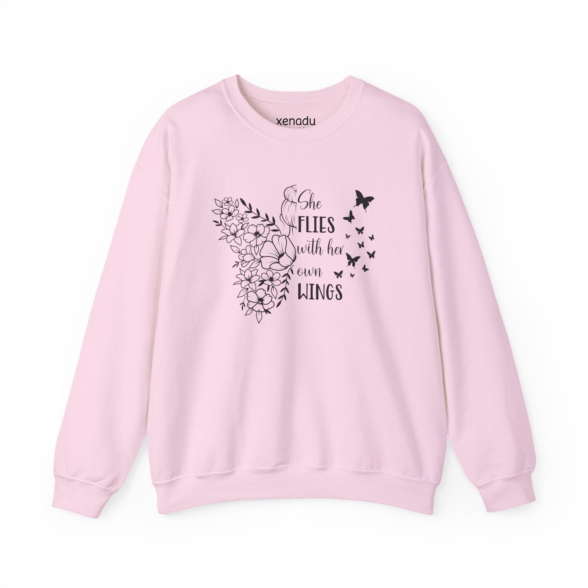 With Her Own Wings Sweatshirt Light Pink Sweatshirt