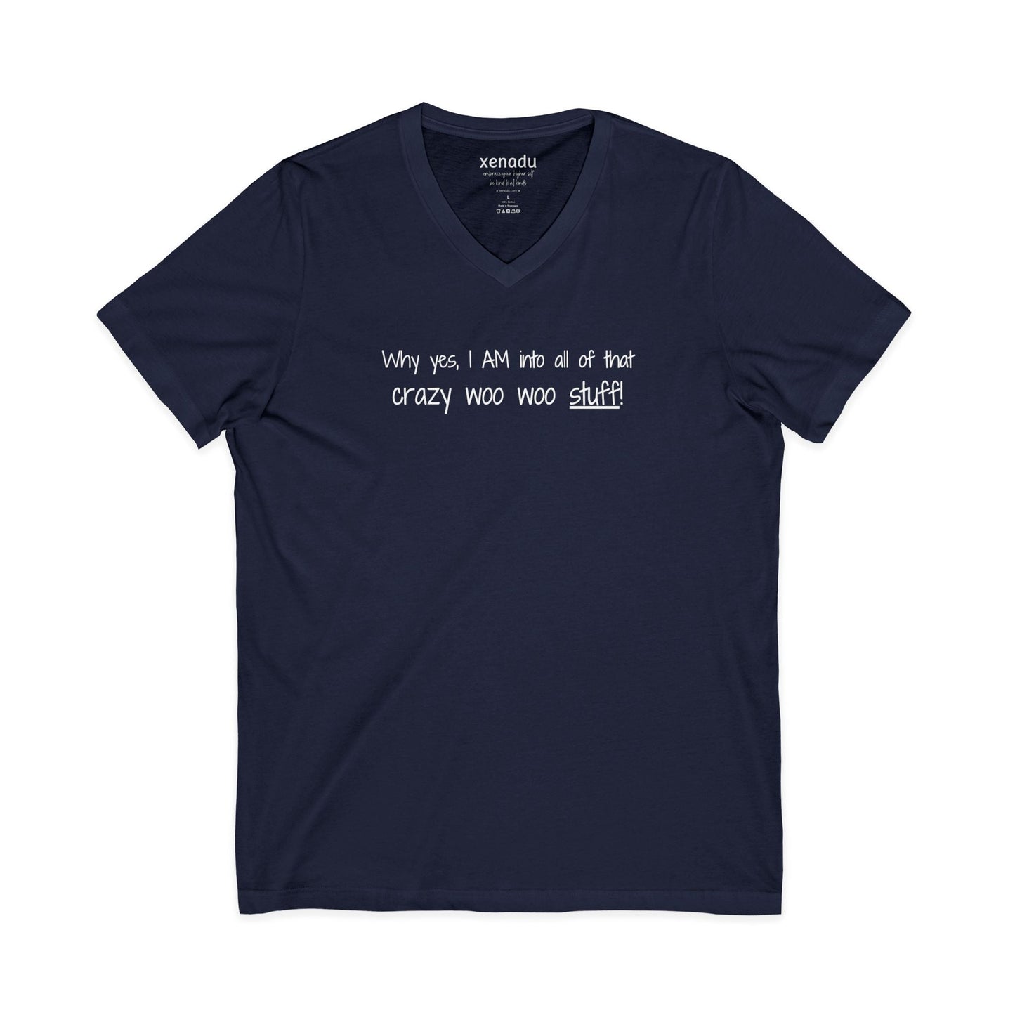 Crazy Woo Woo Stuff V-Neck Tee Navy V-neck