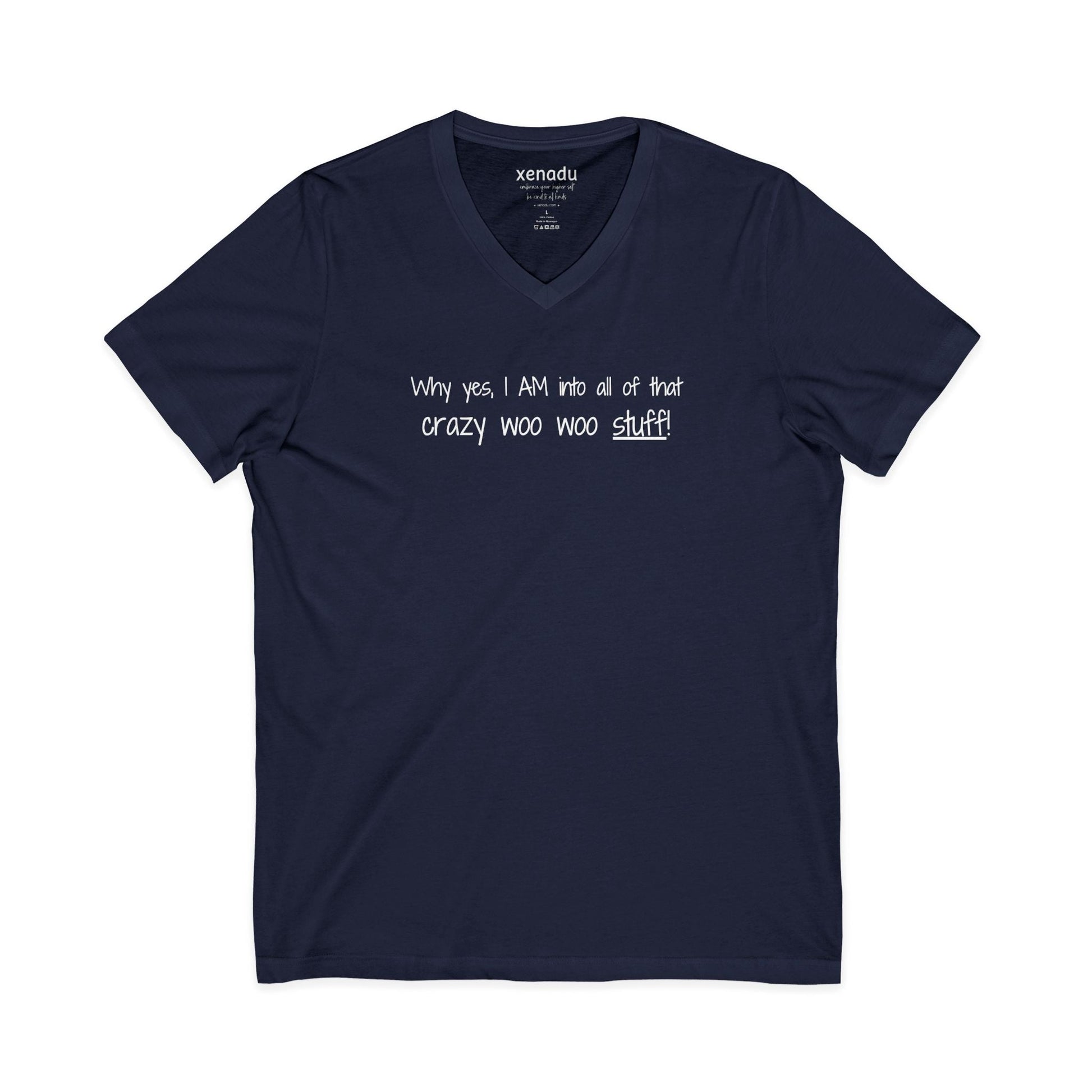 Crazy Woo Woo Stuff V-Neck Tee Navy V-neck