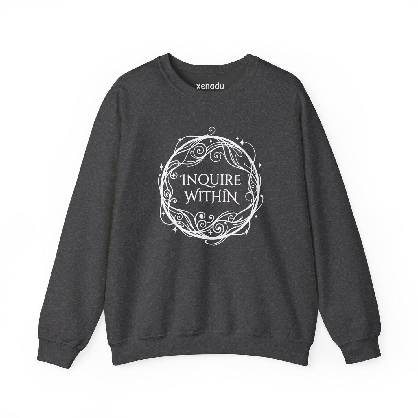 Inquire Within Sweatshirt Dark Heather Grey Sweatshirt