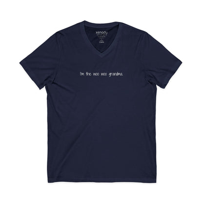 I'm the Woo Woo Grandma V-Neck Tee Navy V-neck