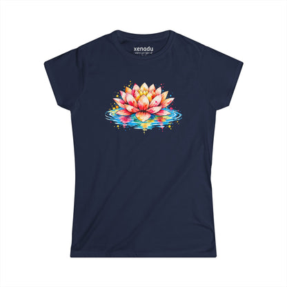 Watercolor Lotus Women's Tee Navy T-Shirt