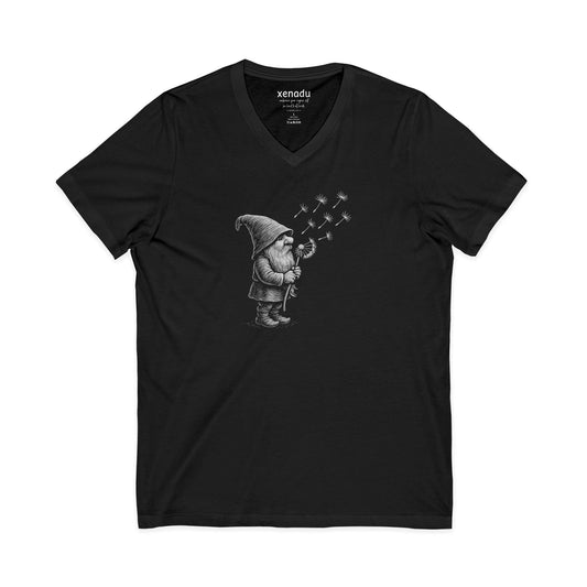 Wishing Gnome V-Neck Tee Black V-neck