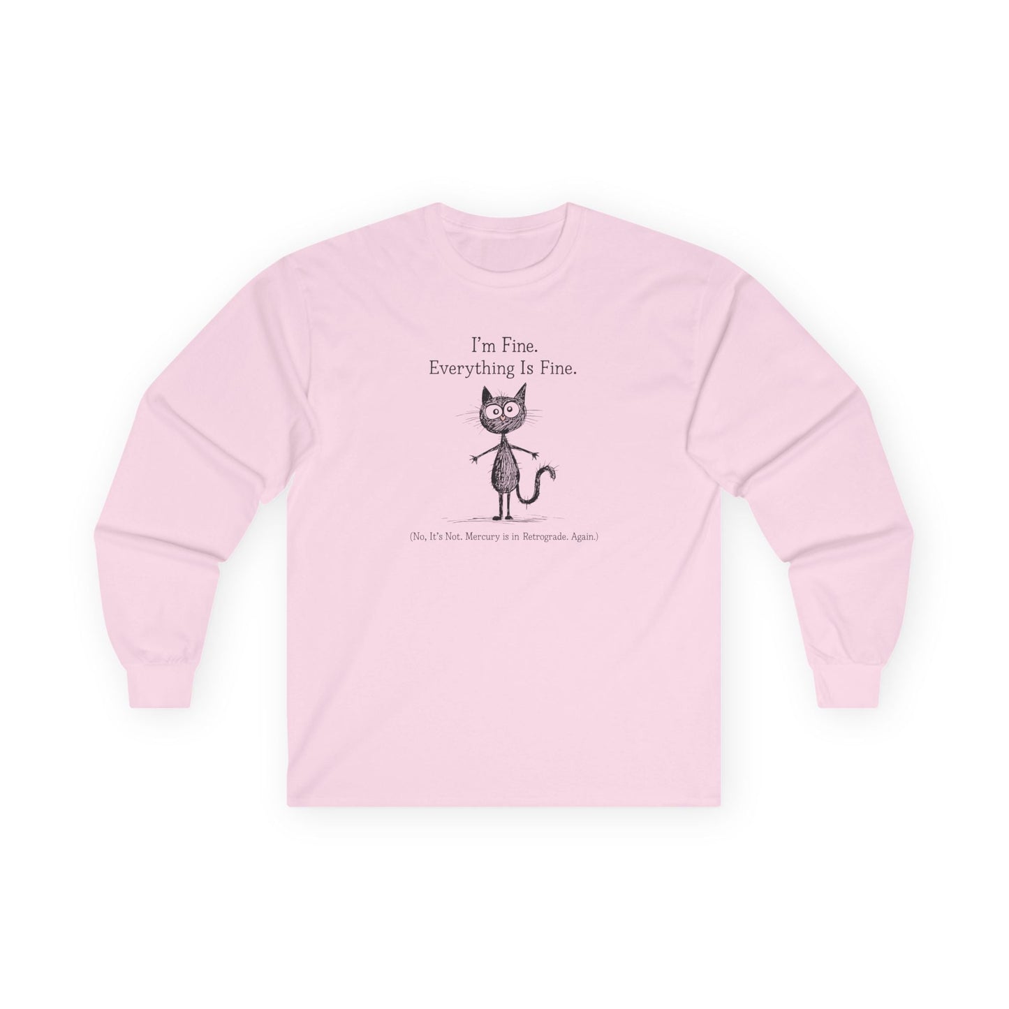 Mercury in Retrograde Long Sleeve Tee Light Pink Long-sleeve