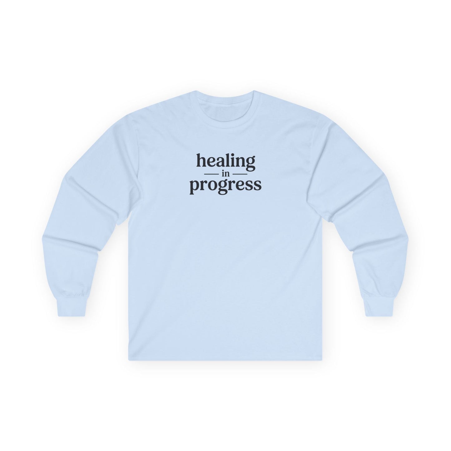 Healing in Progress Long Sleeve Tee Light Blue Long-sleeve