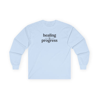 Healing in Progress Long Sleeve Tee Light Blue Long-sleeve