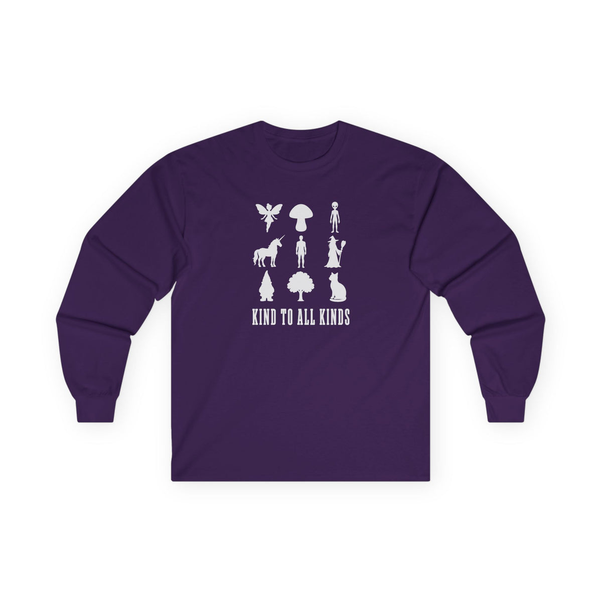 I'm Kind To All Kinds Long Sleeve Tee Purple