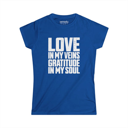 Love In My Veins Women's Tee Royal Blue T-Shirt