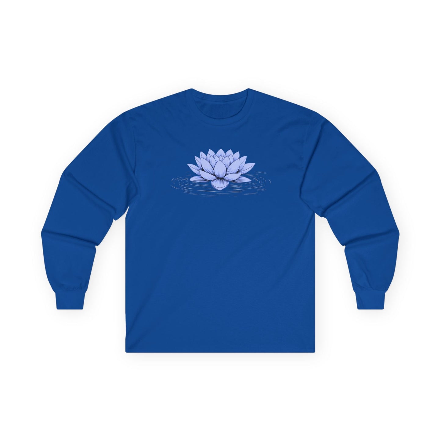 Floating Blue Lotus Long Sleeve Tee Royal Blue Long-sleeve