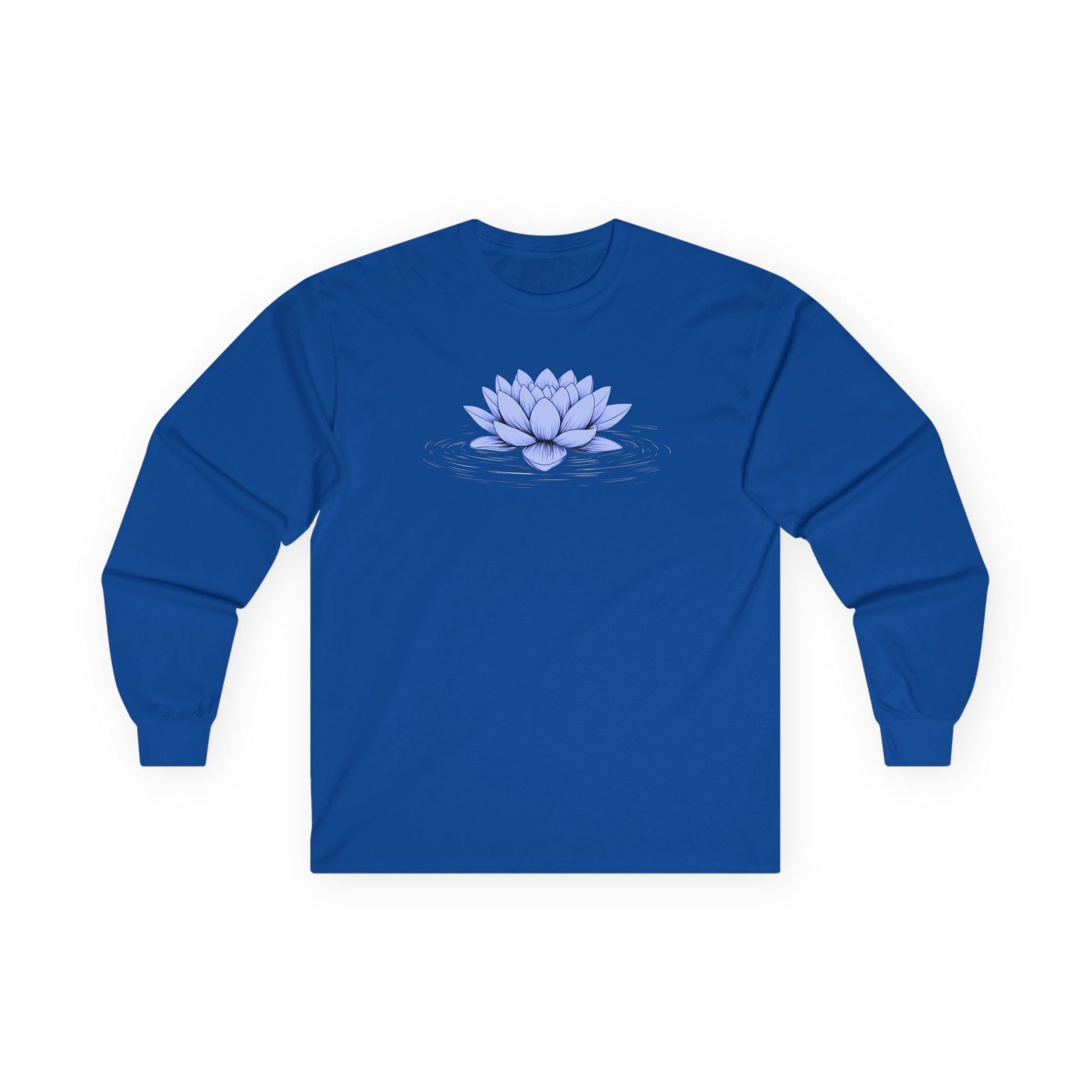 Floating Blue Lotus Long Sleeve Tee Royal Blue Long-sleeve