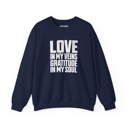 Love In My Veins Sweatshirt Navy Sweatshirt