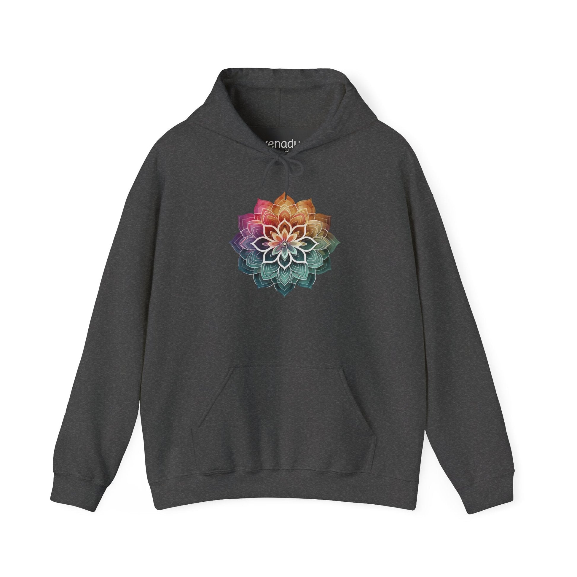 Boho Mandala Hoodie Dark Heather Grey Hoodie