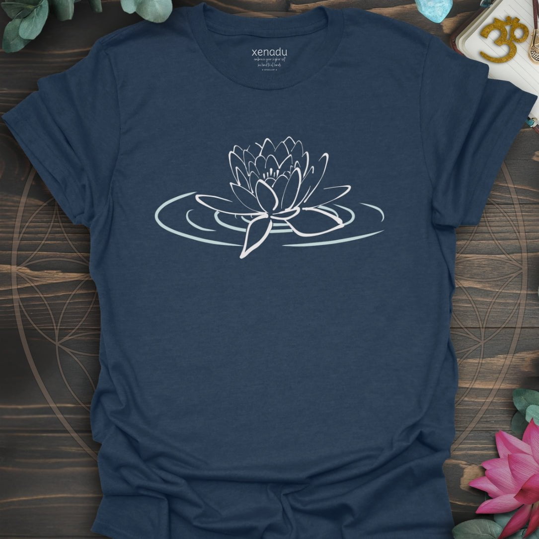 Lotus Afloat Tee Heather Navy T-Shirt