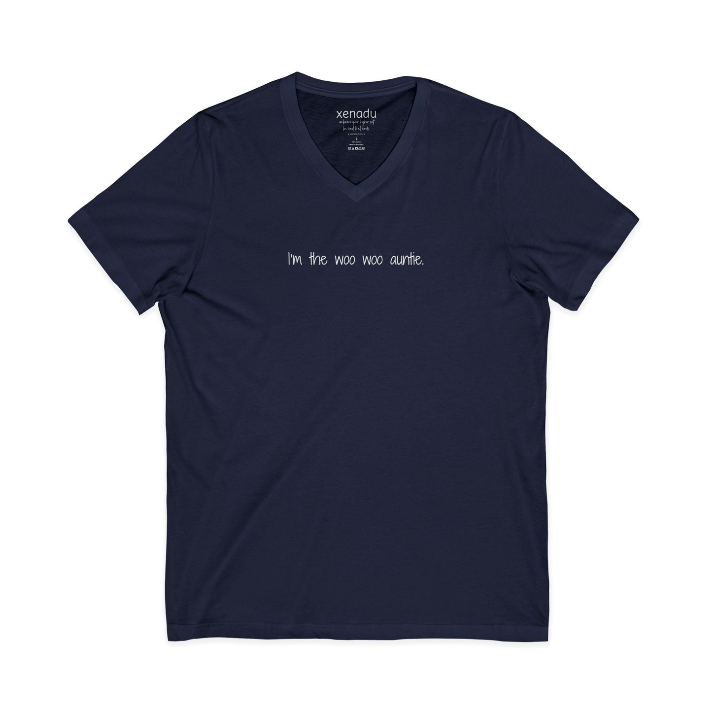 I'm the Woo Woo Auntie V-Neck Tee Navy V-neck