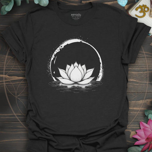 Moonlit Lotus Bloom Tee Black T-Shirt