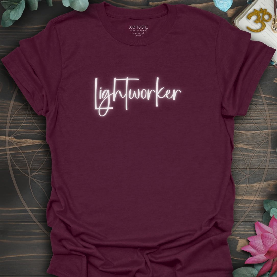 Neon Lightworker Tee Maroon T-Shirt