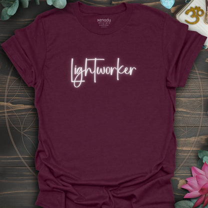 Neon Lightworker Tee Maroon T-Shirt