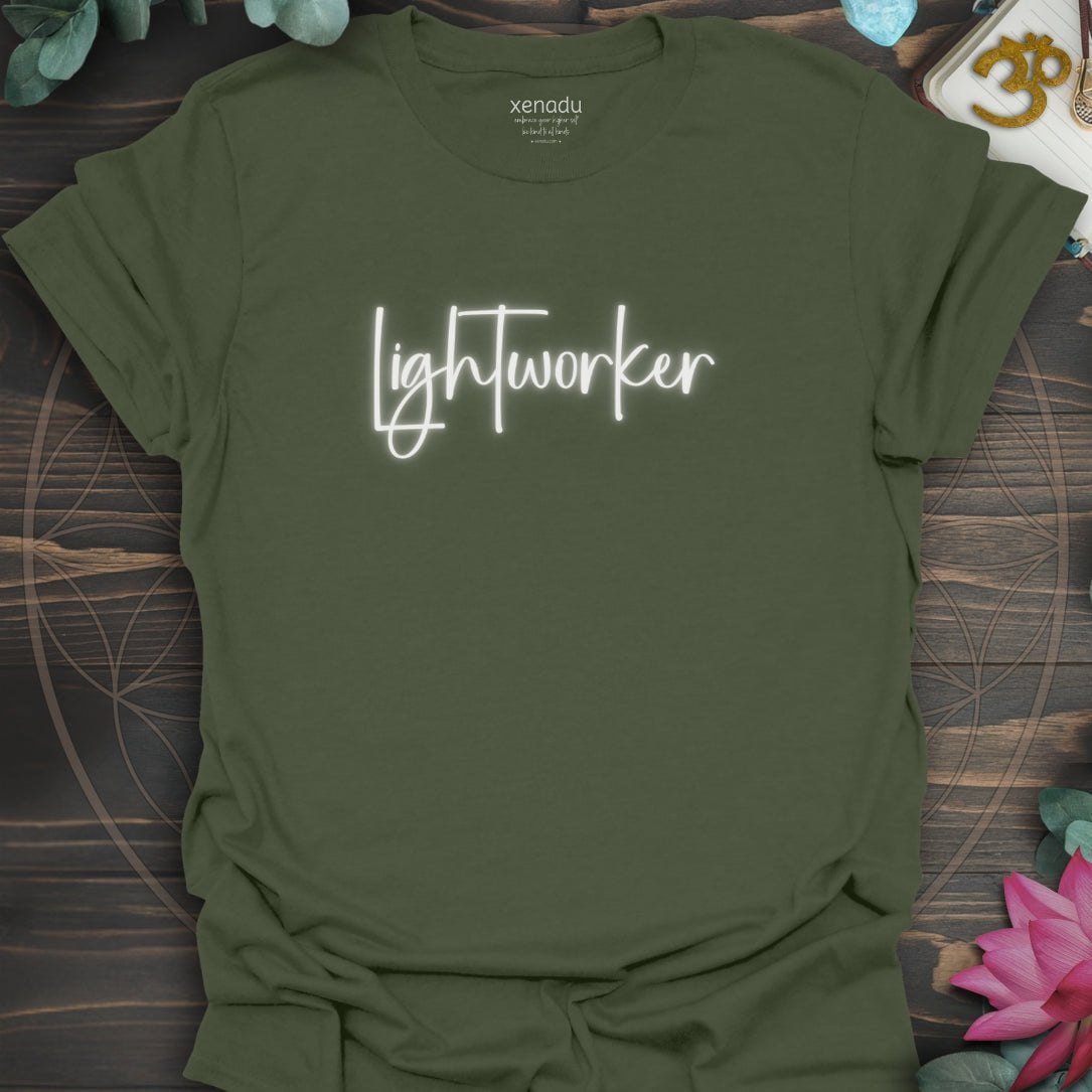 Neon Lightworker Tee Military Green T-Shirt