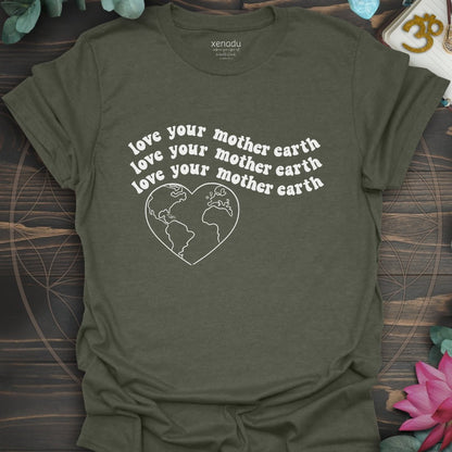 Love Your Mother Earth Tee Heather Military Green T-Shirt