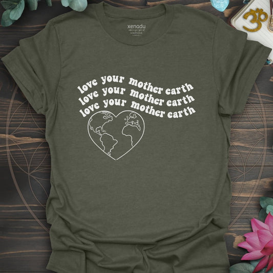 Love Your Mother Earth Tee Heather Military Green T-Shirt