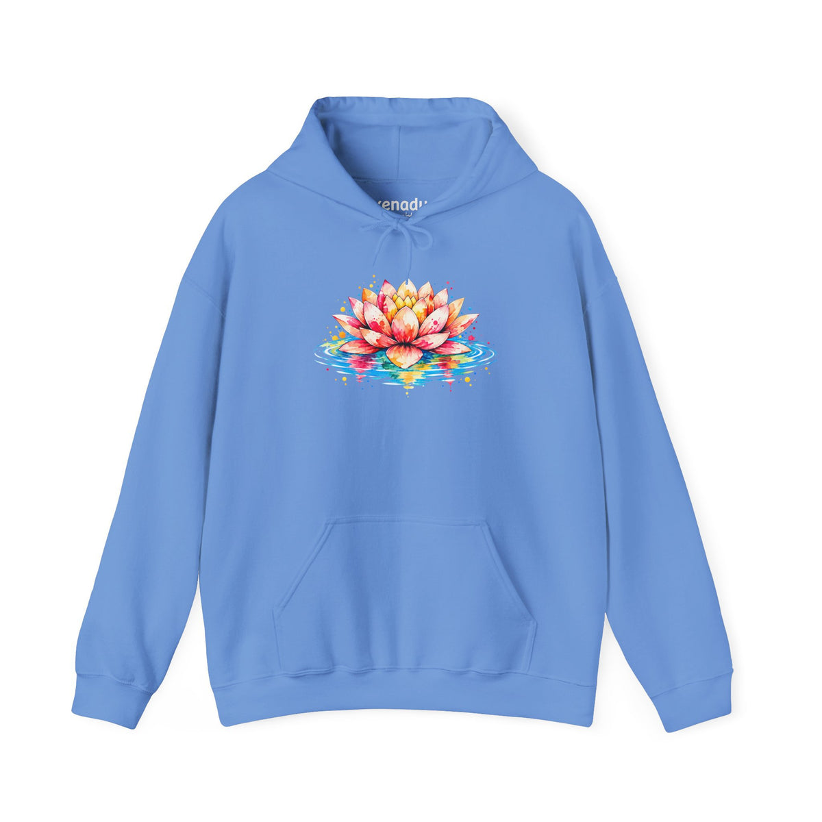 Watercolor Lotus Hoodie Carolina Blue Hoodie