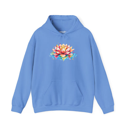 Watercolor Lotus Hoodie Carolina Blue Hoodie
