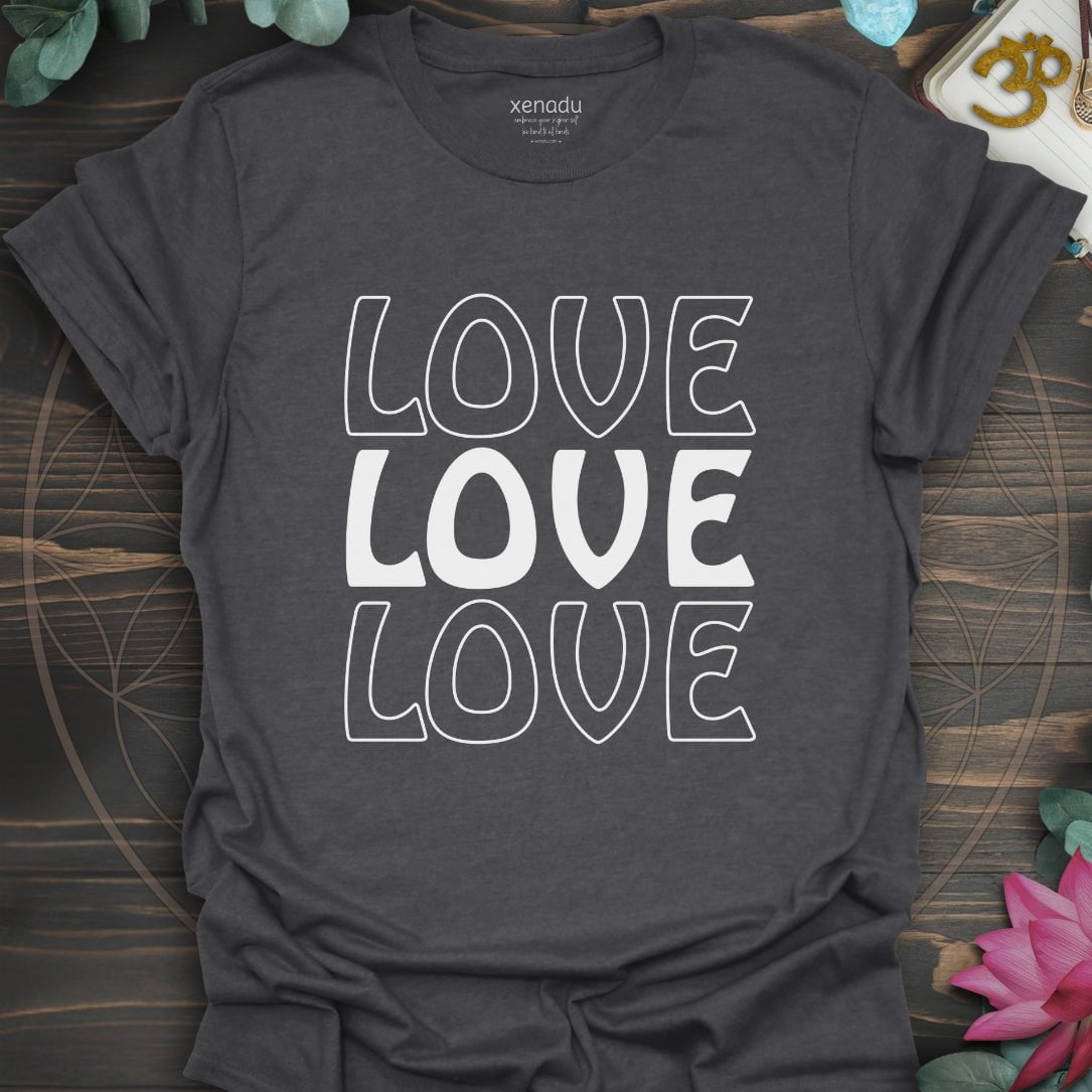 Love Love Love Tee Dark Heather Grey T-Shirt