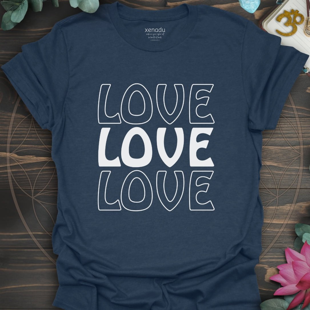 Love Love Love Tee Heather Navy T-Shirt