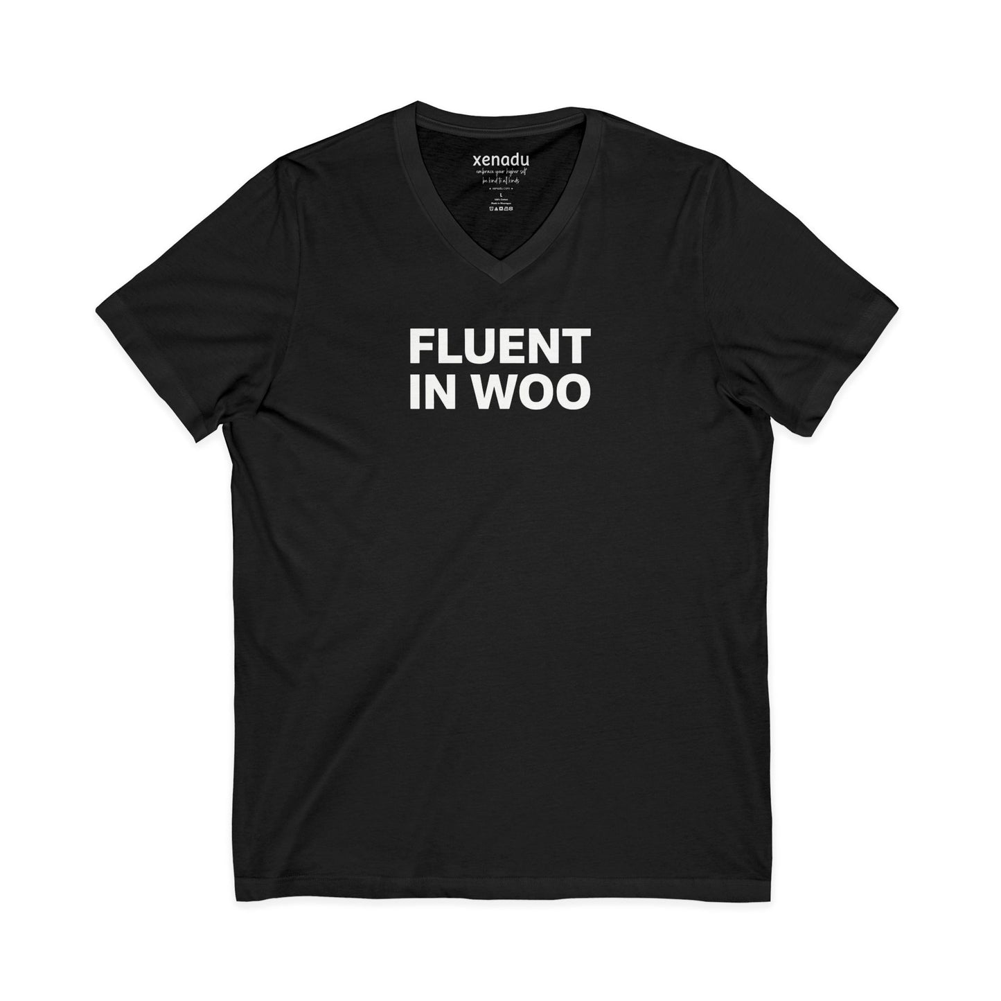 Fluent in Woo V-Neck Tee