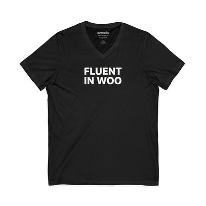 Fluent in Woo V-Neck Tee